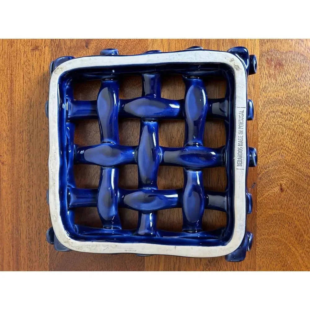 Trivet -Vtg., Hand crafted  Berardos Cobalt Blue Pottery Trivet or Wall Hanger